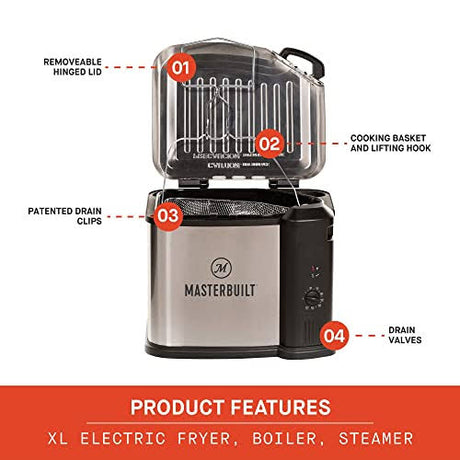 Masterbuilt 10 Liter XL Electric Fryer Boiler Steamer