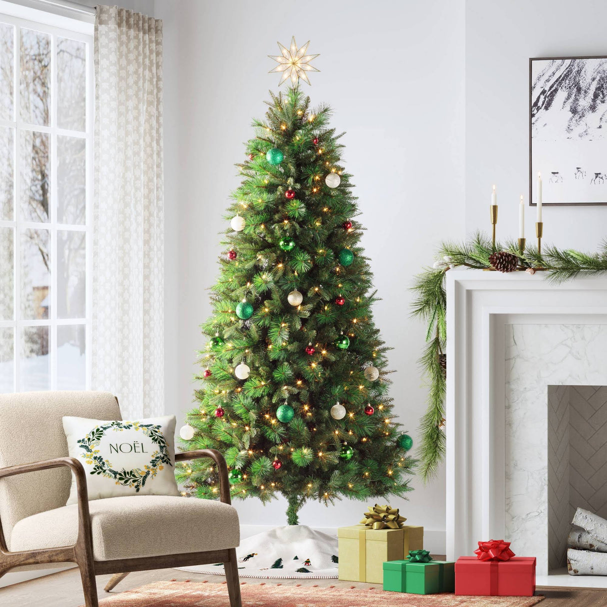 6.5' Pre-Lit Balsam Fir Artificial Christmas Tree Clear Lights - Wondershop
