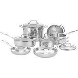 Cuisinart Chef's 11 Piece Classic Stainless Steel Cookware Set, Silver